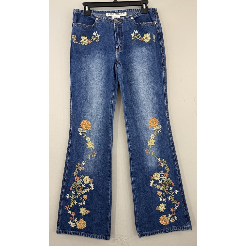 Joe Boxer Western Bareback Jeans Tagged Sz 7 Fits 29x32.5 Bootcut Flare Jeweled
